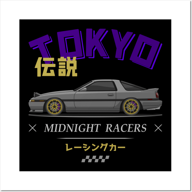 Midnight Racer Silver MK3 A70 JDM Wall Art by GoldenTuners